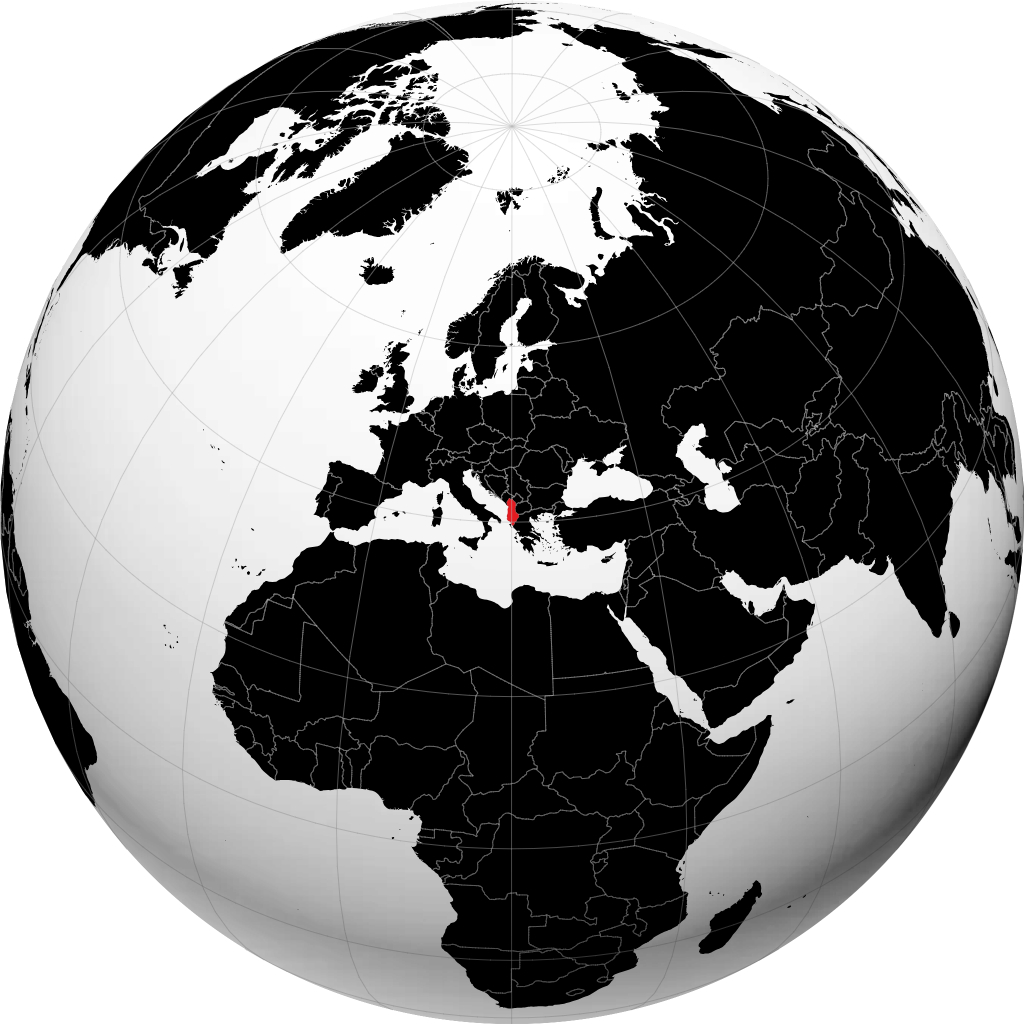 Albania kwenye globu