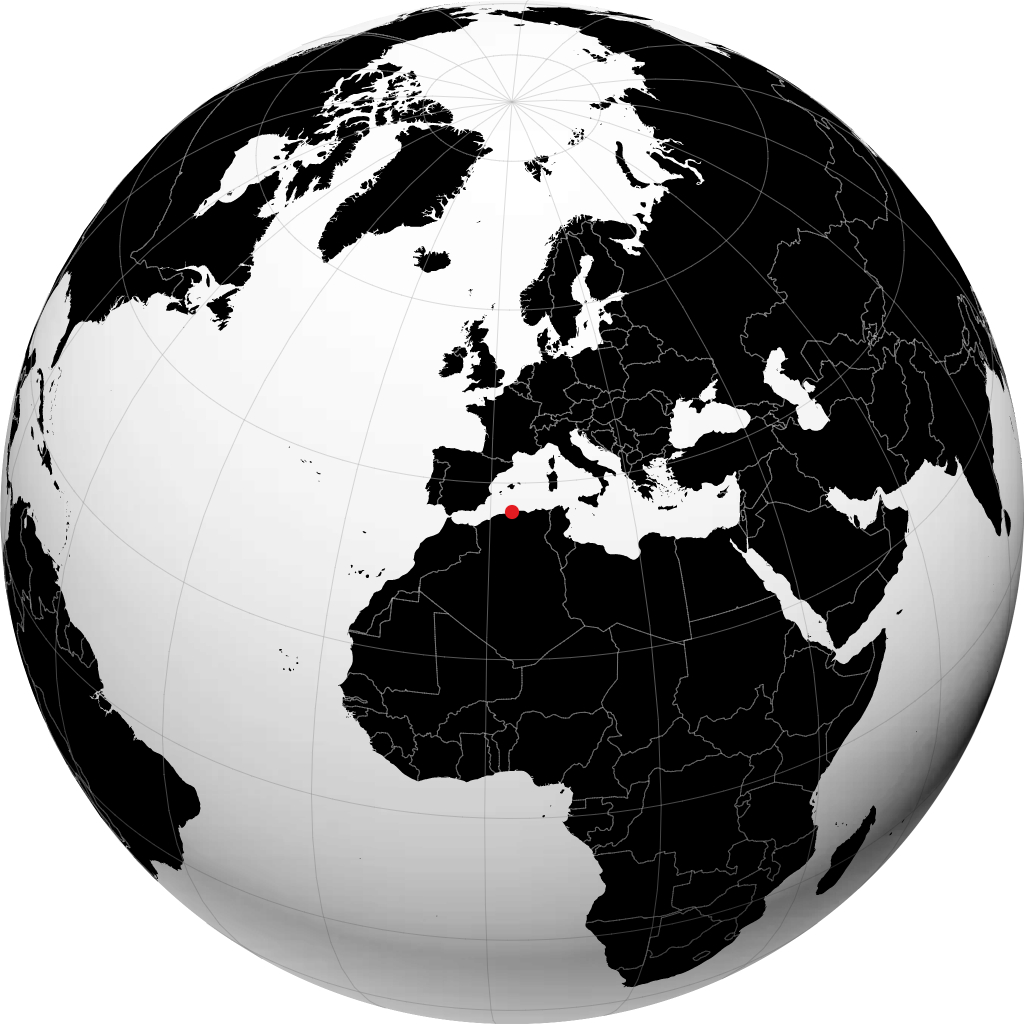 Algiers kwenye globu