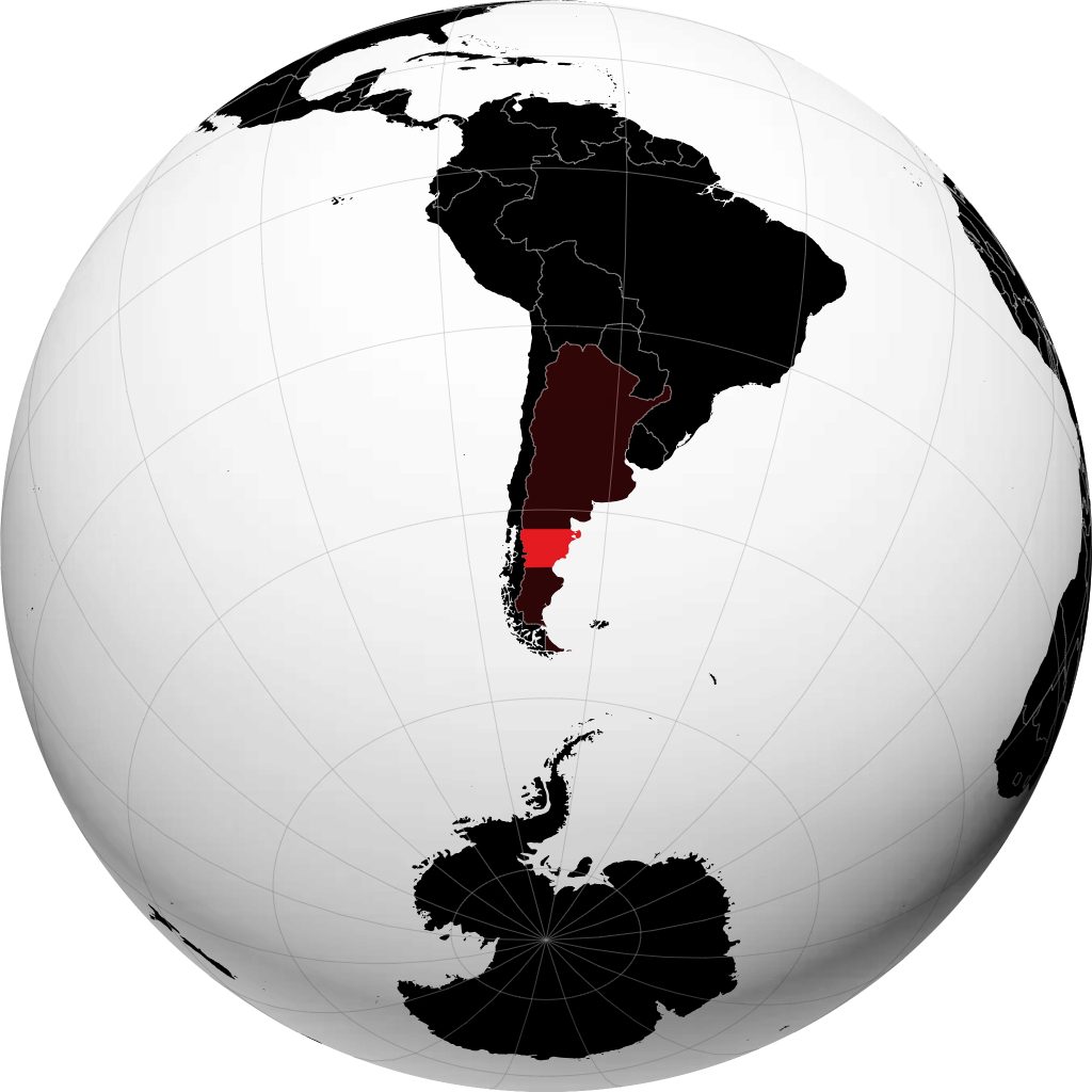 Mkoa wa Chubut kwenye globu