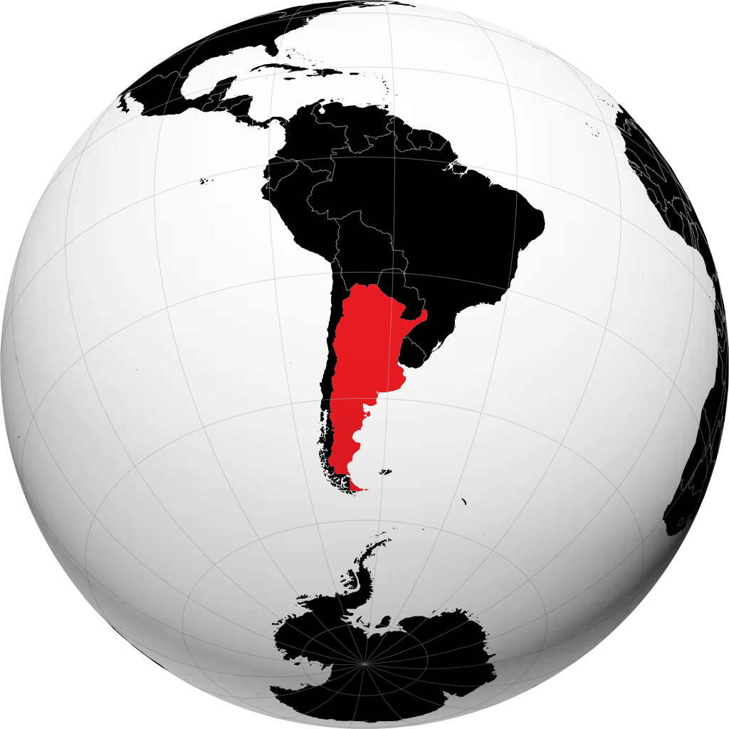 Argentina kwenye globu