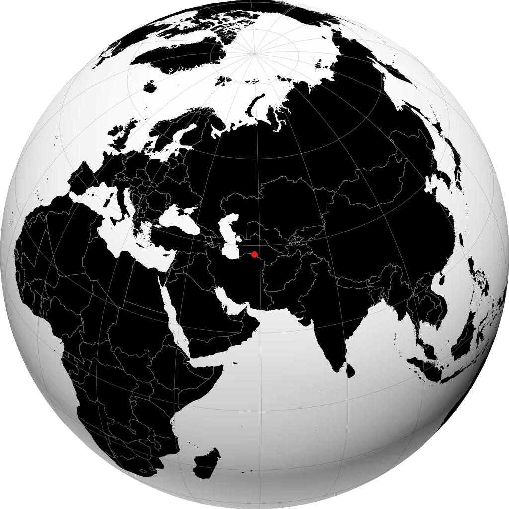 Ashgabat kwenye globu
