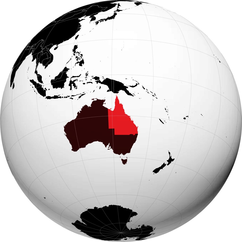 Jimbo la Queensland kwenye globu