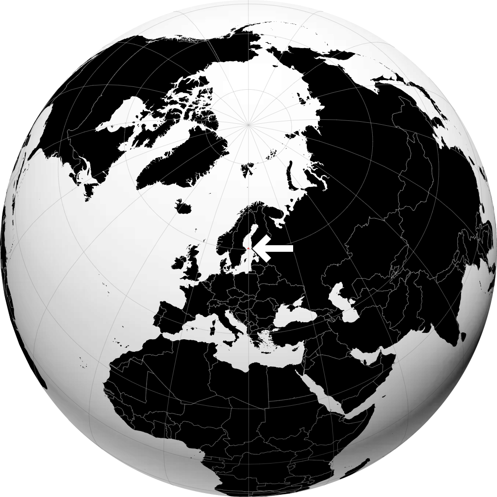 Visiwa vya Åland kwenye globu