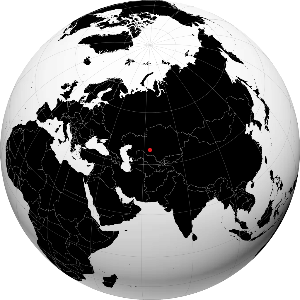 Baikonur kwenye globu