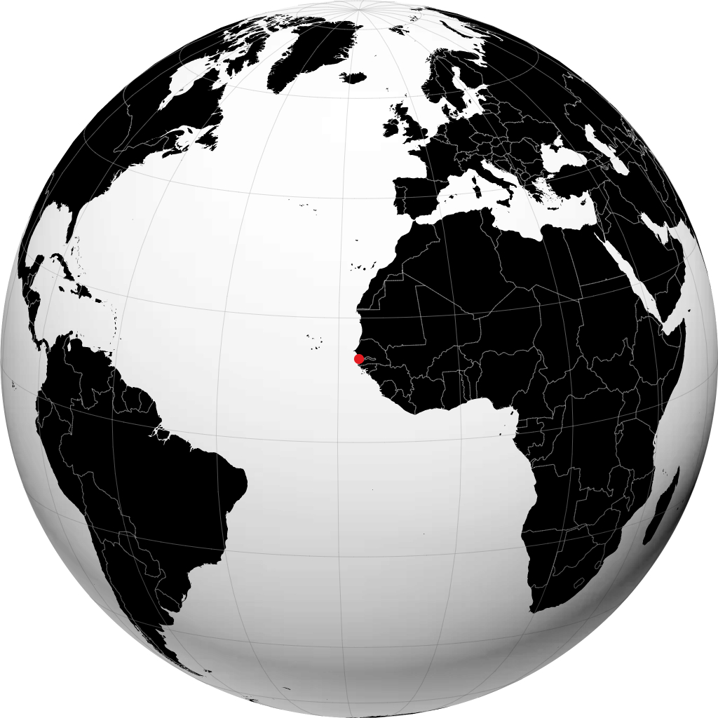 Banjul kwenye globu