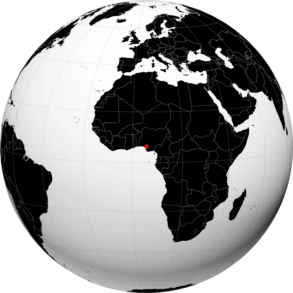 Benin City kwenye globu