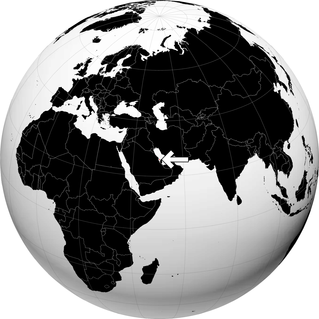 Bahrain kwenye globu