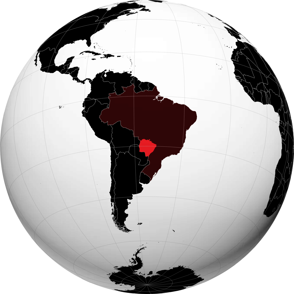 Jimbo la Mato Grosso do Sul kwenye globu