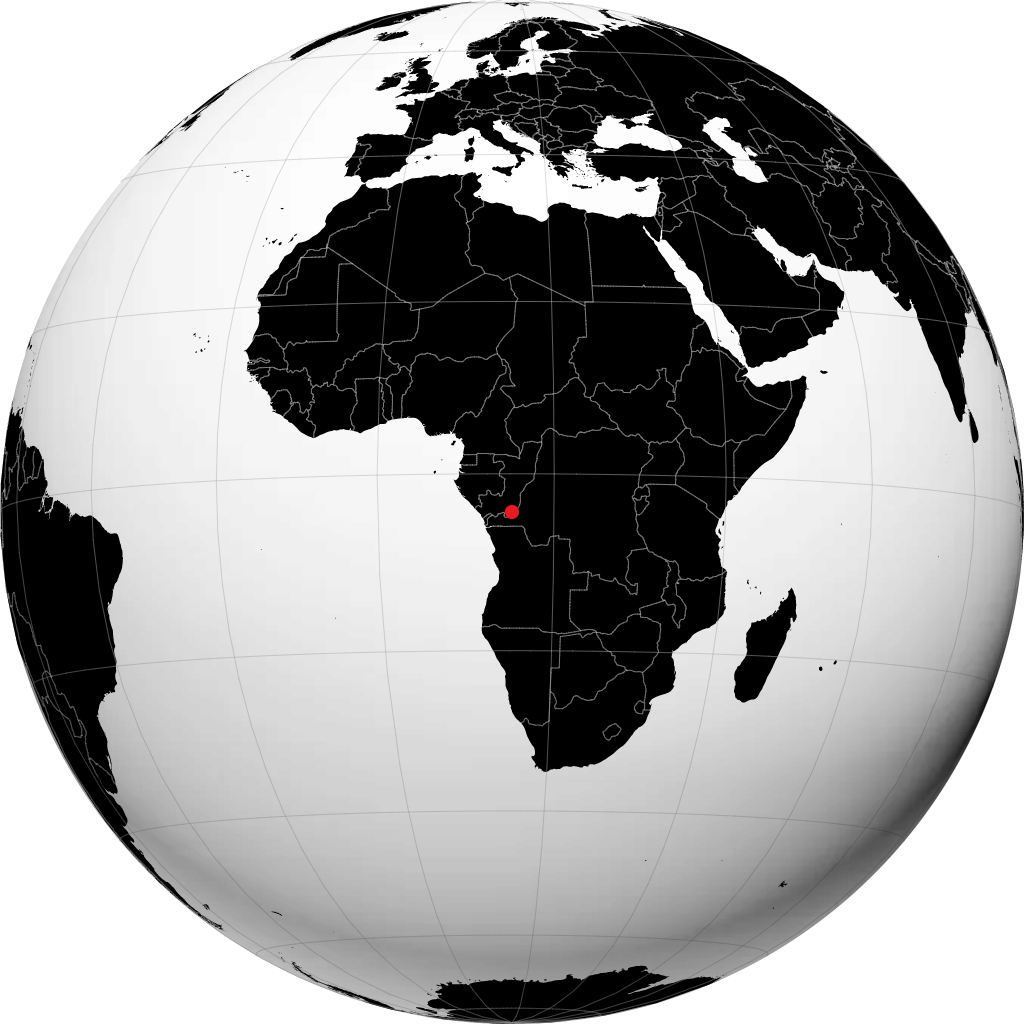 Brazzaville kwenye globu