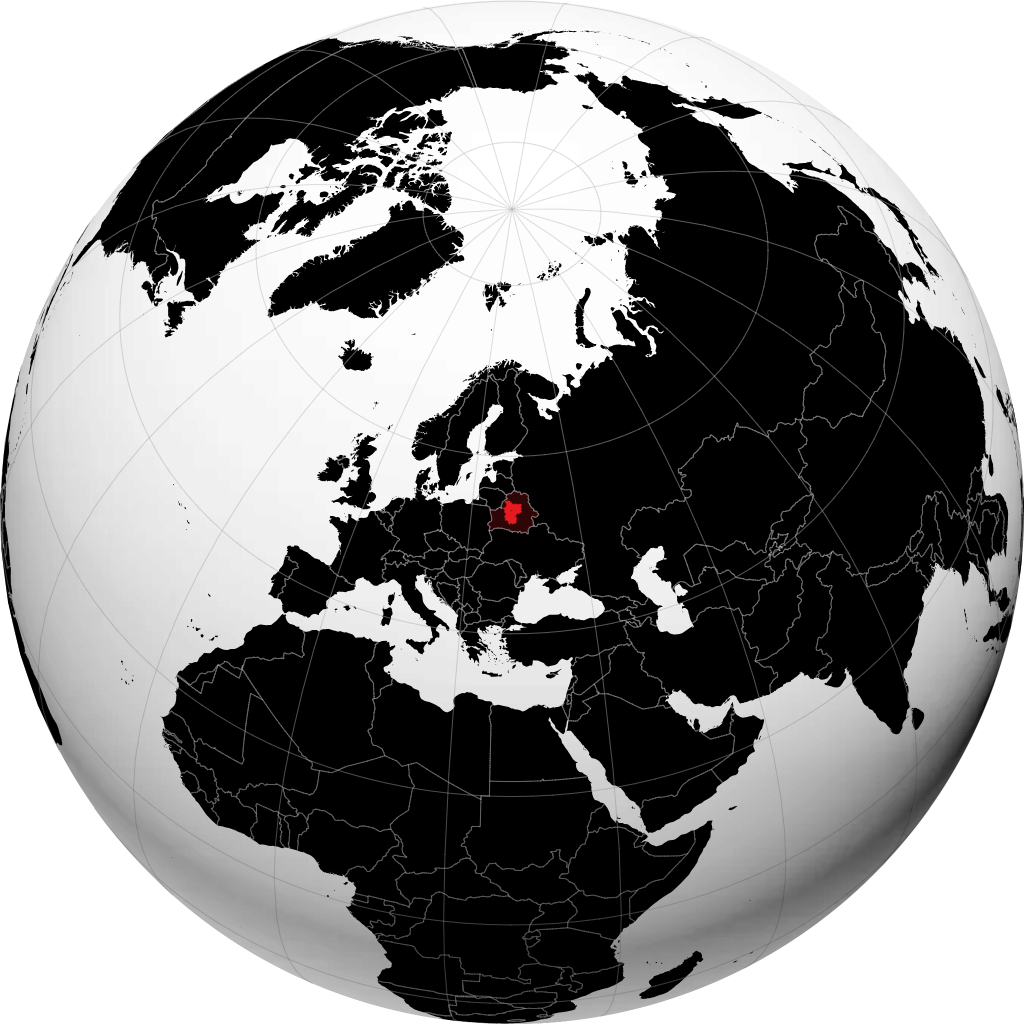 Mkoa wa Minsk kwenye globu