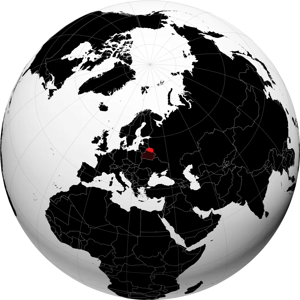 Mkoa wa Vitebskaya kwenye globu