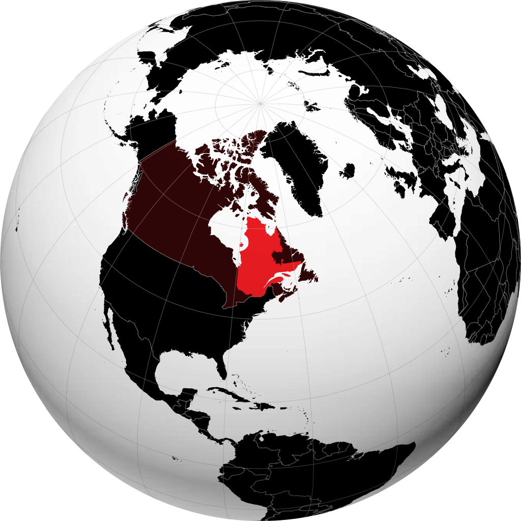 Quebec kwenye globu