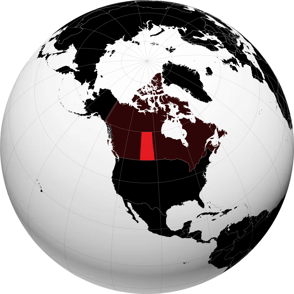 Saskatchewan kwenye globu