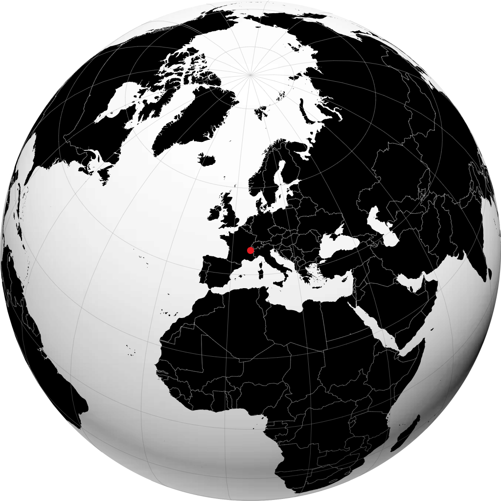 Chambéry kwenye globu