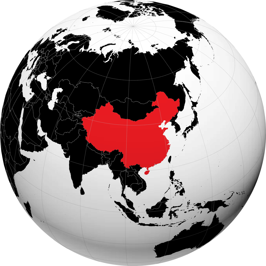 China kwenye globu