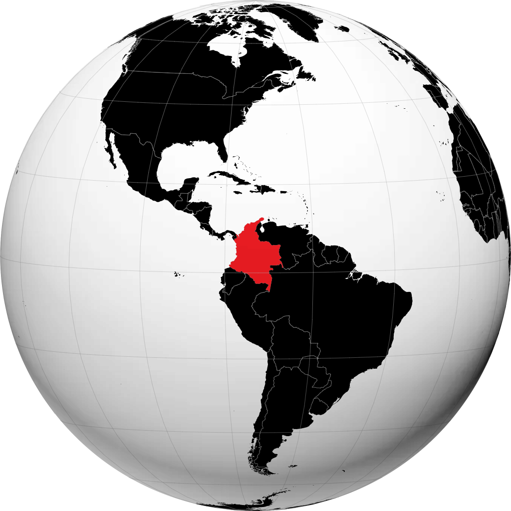 Kolombia kwenye globu