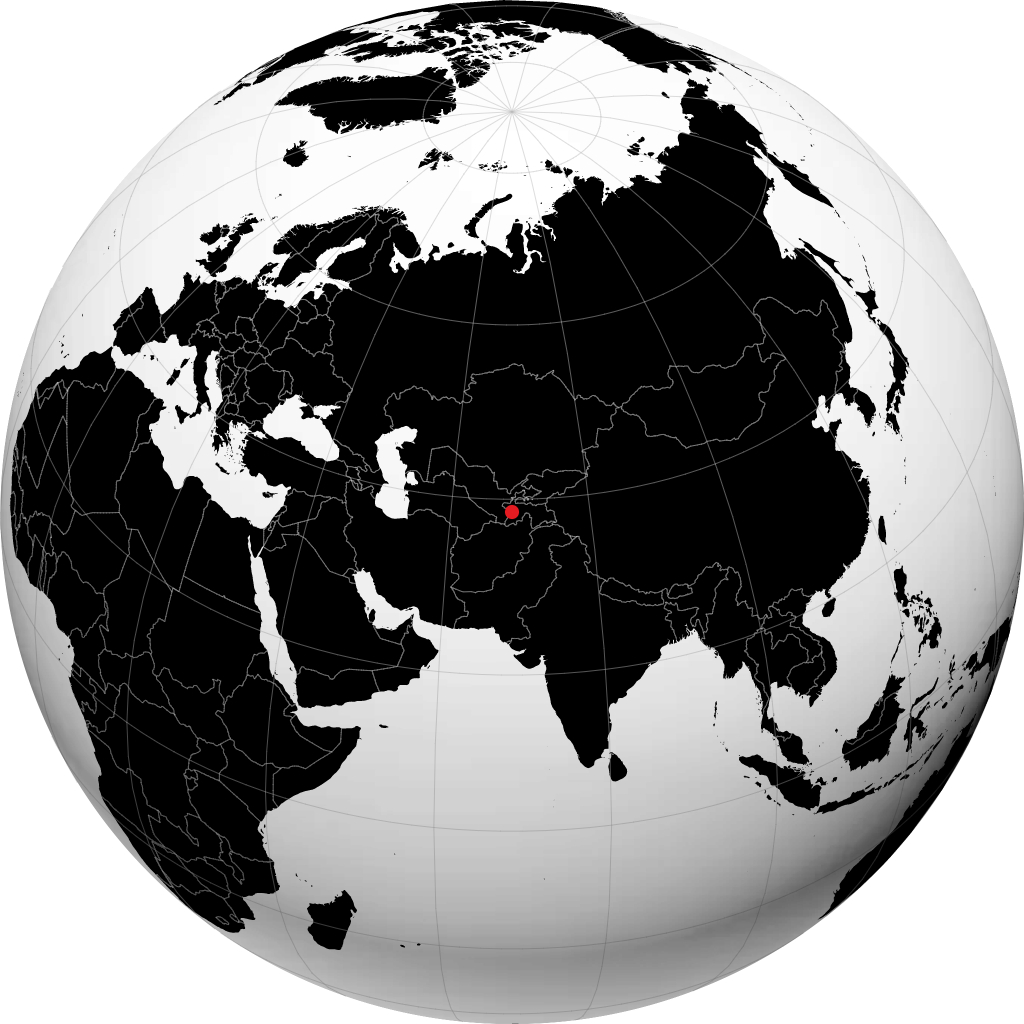 Dushanbe kwenye globu