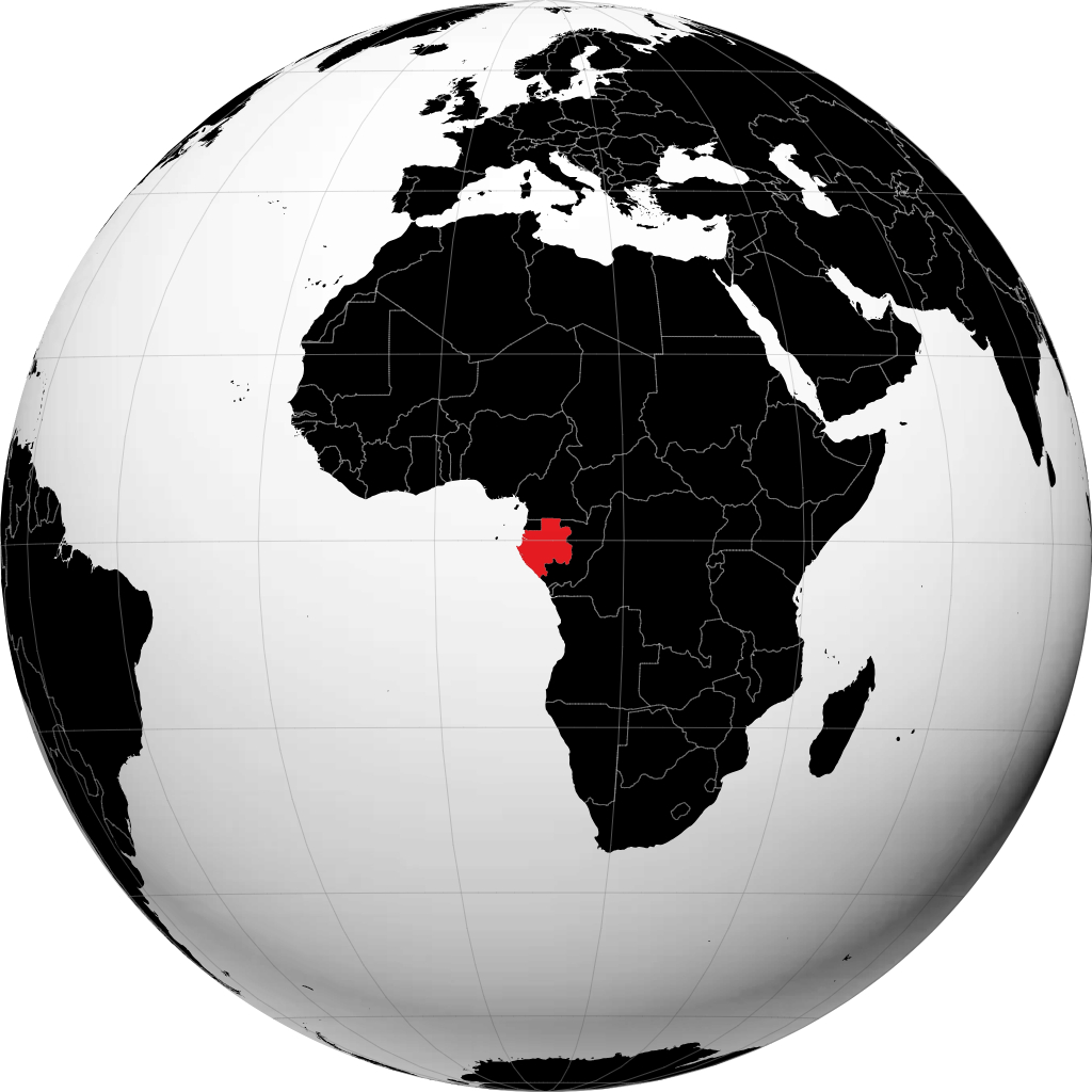 Gabon kwenye globu