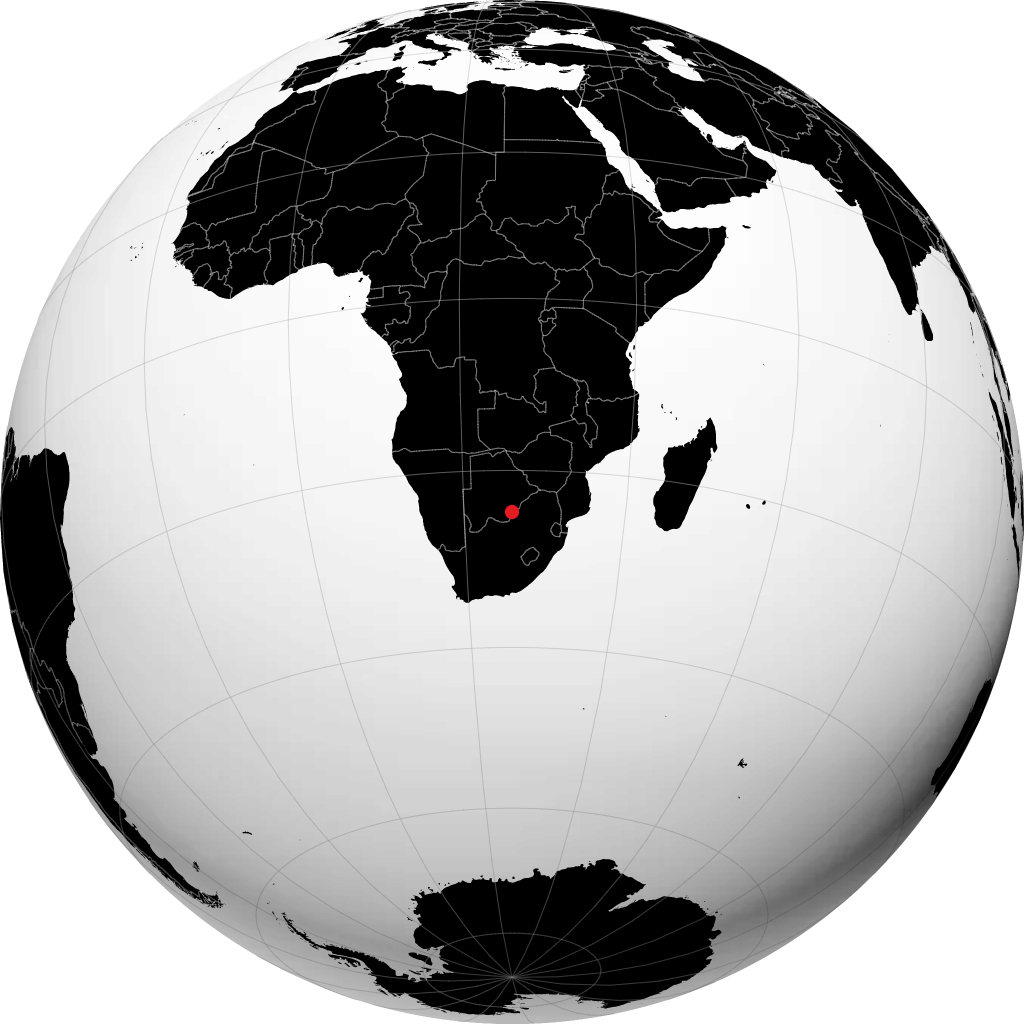 Gaborone kwenye globu