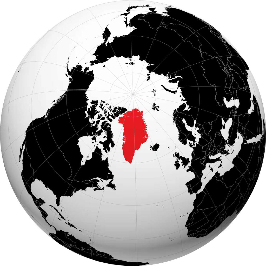 Greenland kwenye globu