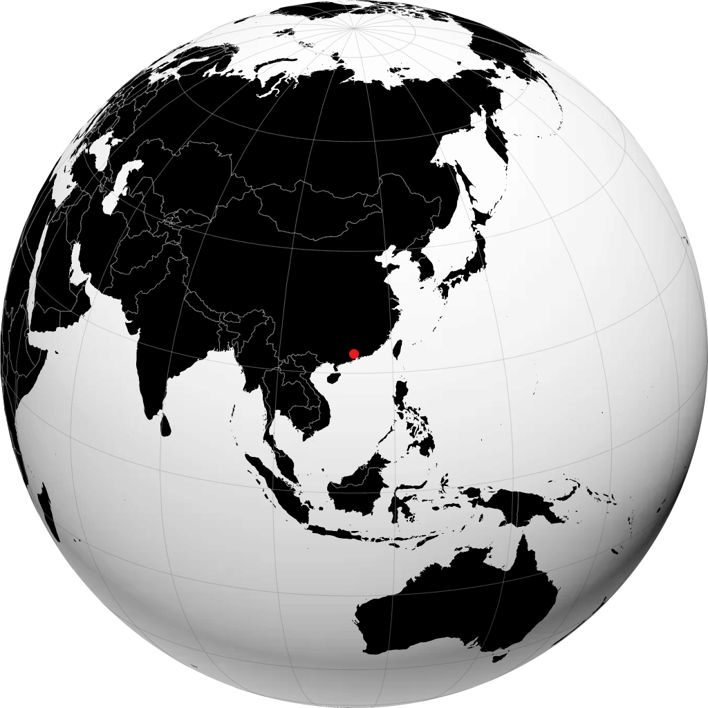 Guangzhou kwenye globu