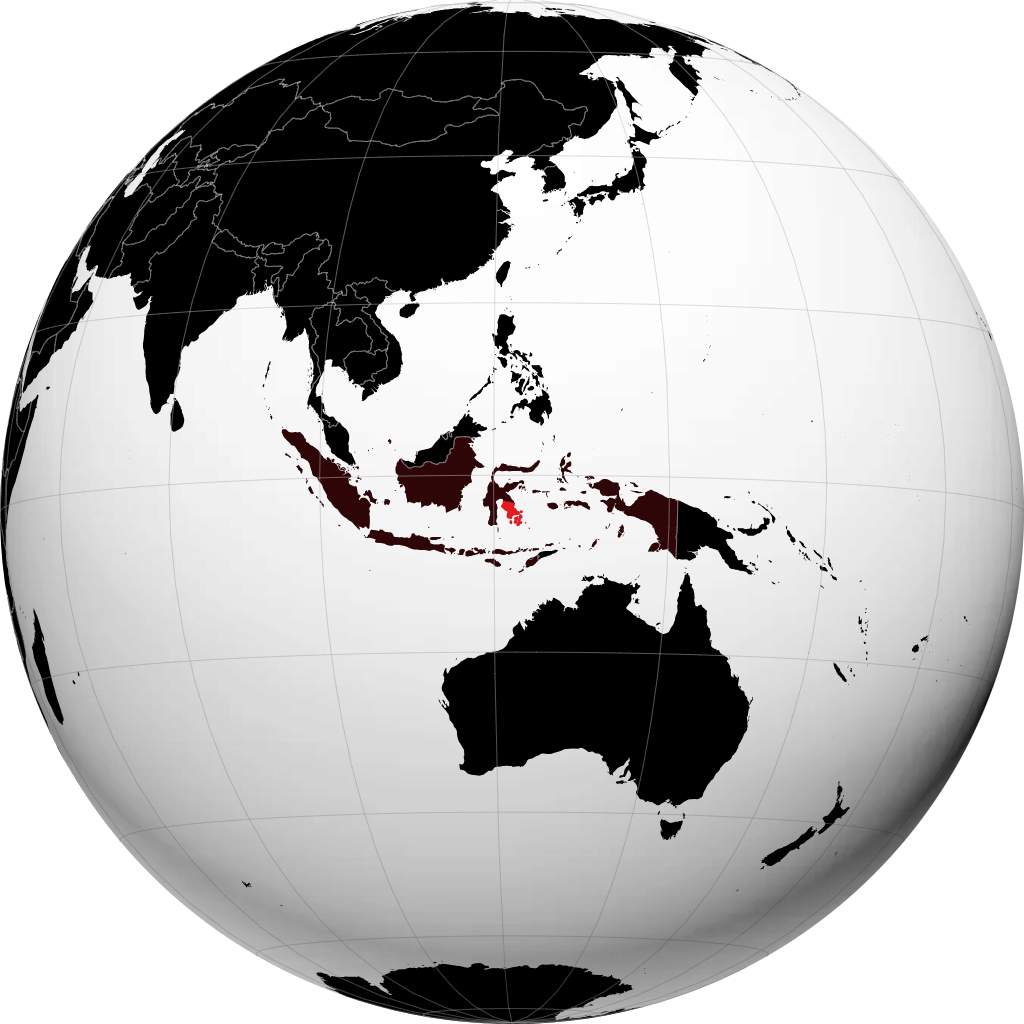Sulawesi ya Kusini Mashariki kwenye globu