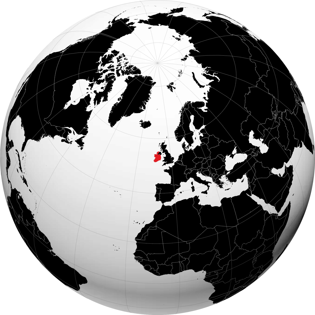 Ireland kwenye globu