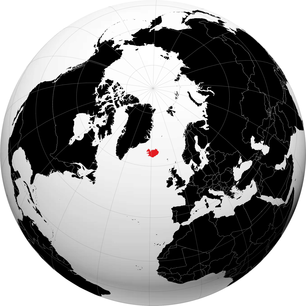 Iceland kwenye globu