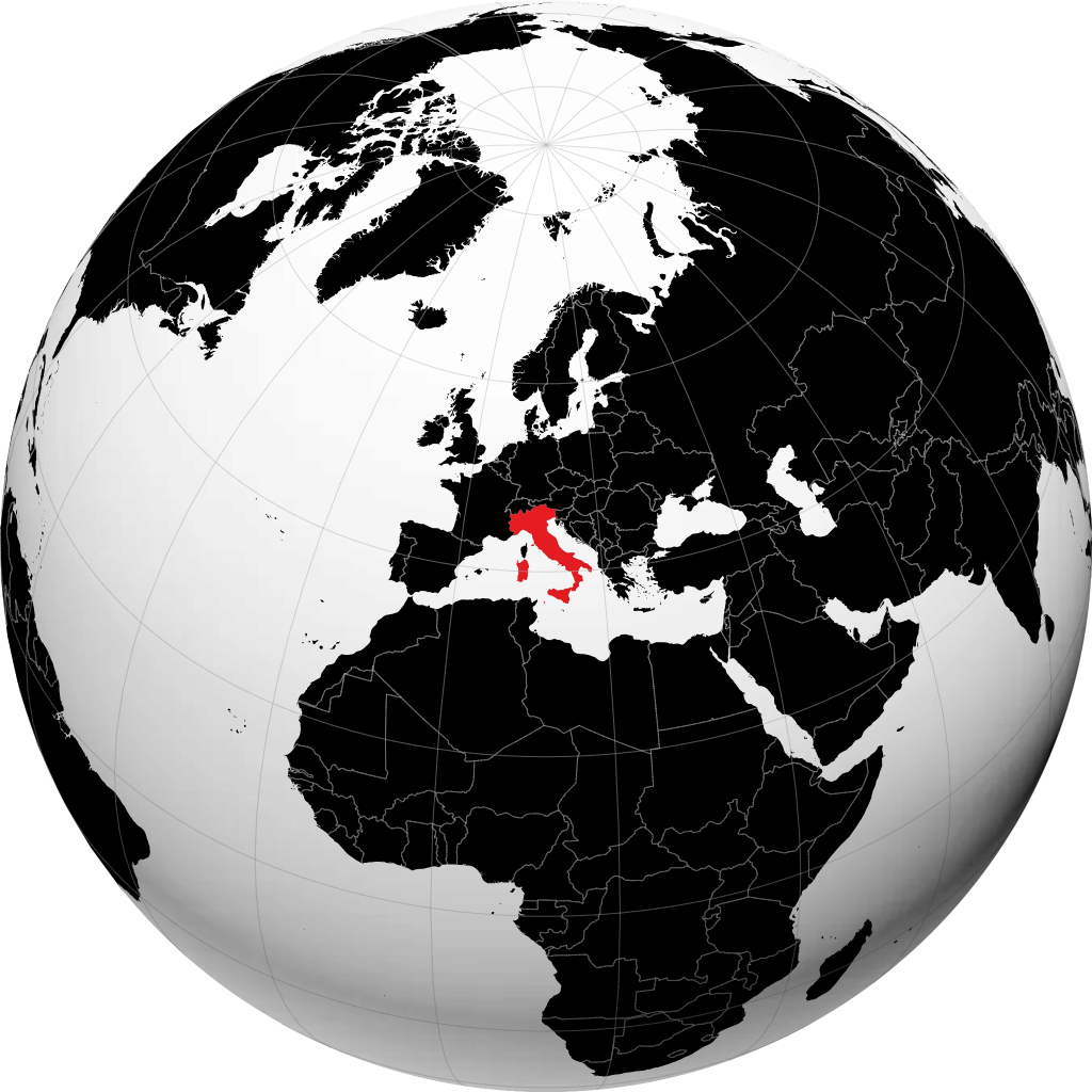 Italia kwenye globu
