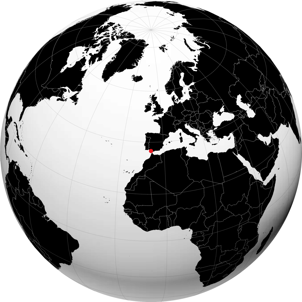 Jerez de la Frontera kwenye globu