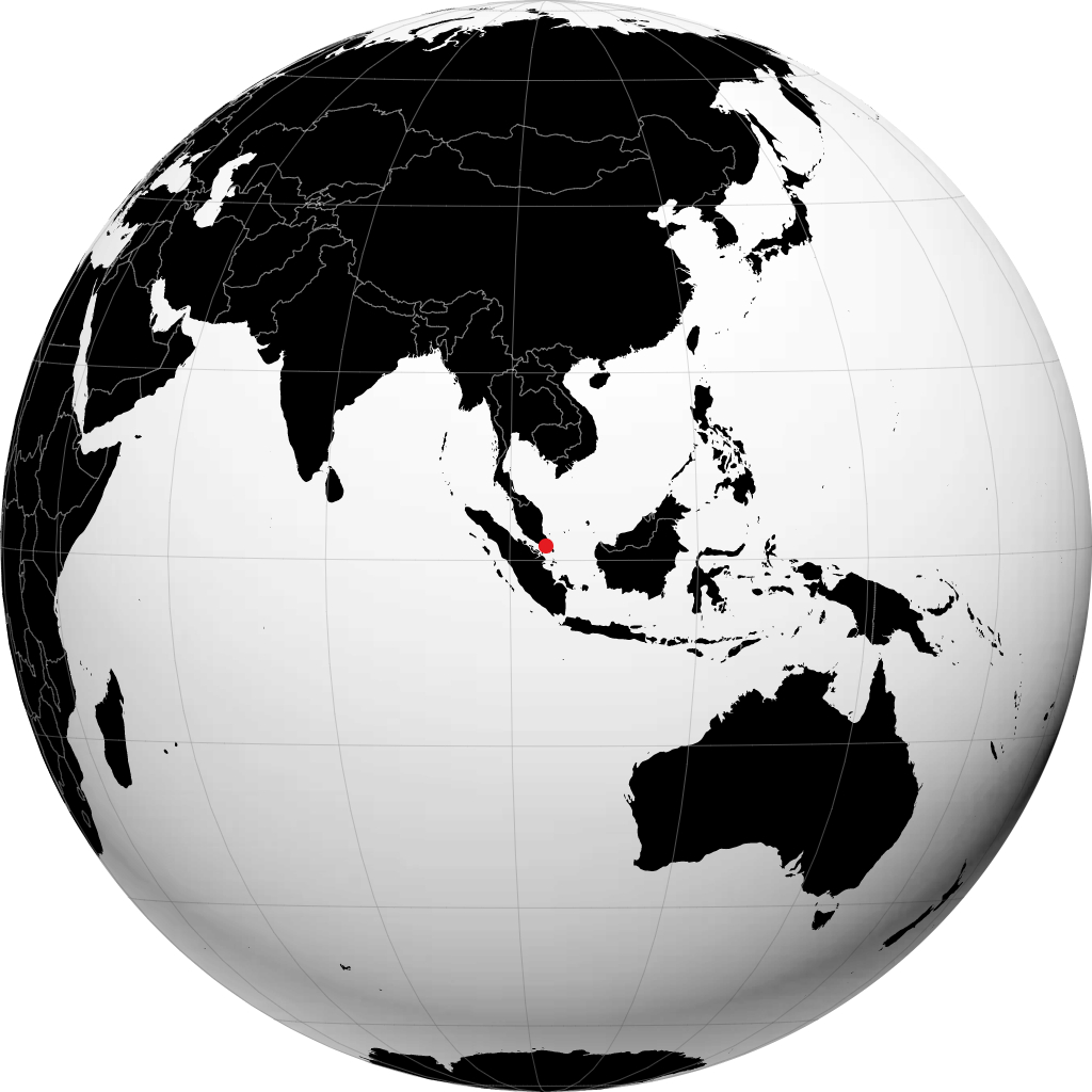 Johor Bahru kwenye globu