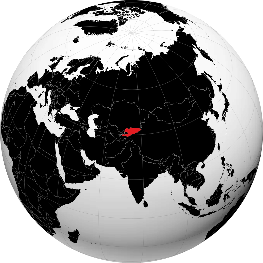 Kyrgyzstan kwenye globu