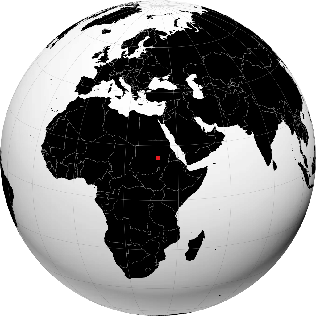 Khartoum kwenye globu