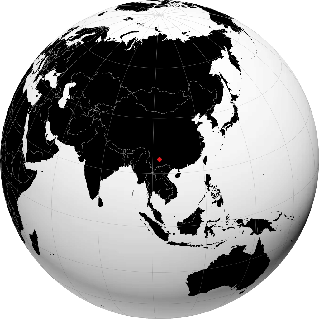 Kunming kwenye globu