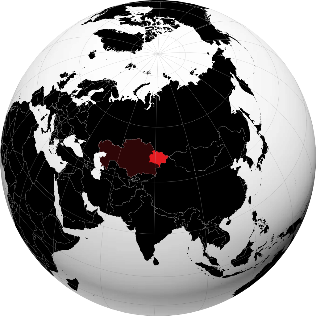 Mkoa wa Kazakhstan Mashariki kwenye globu