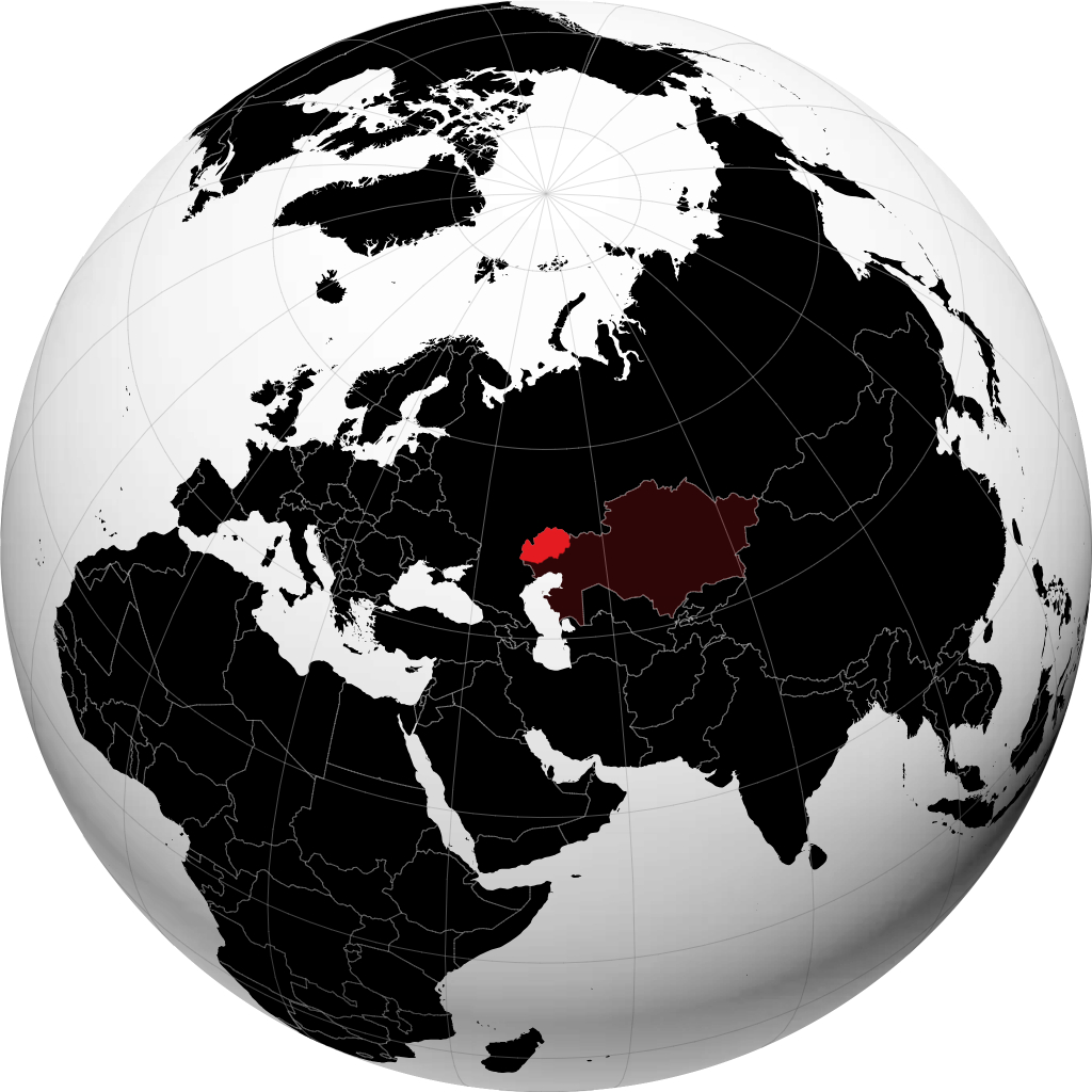 Mkoa wa Kazakhstan Magharibi kwenye globu