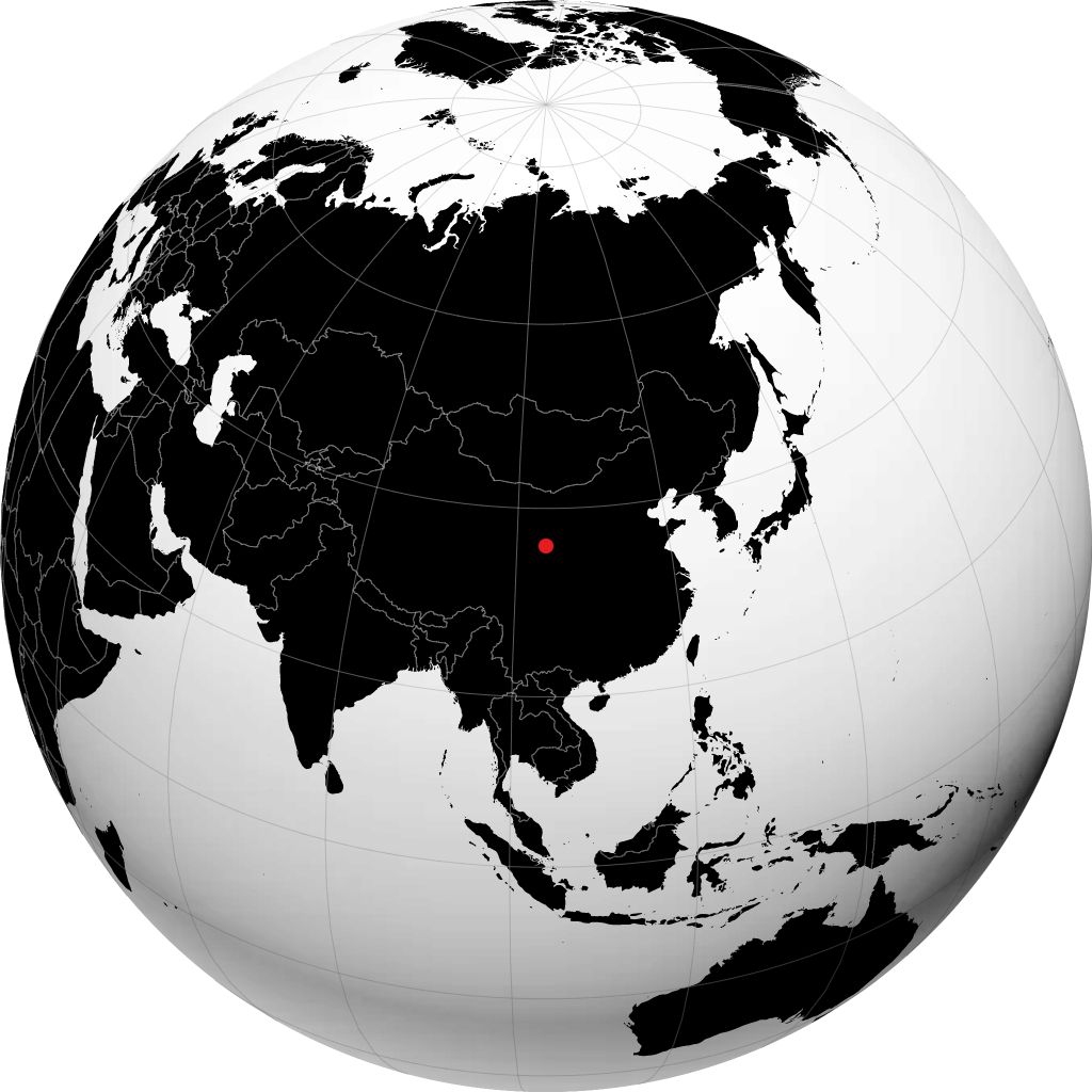Lanzhou kwenye globu