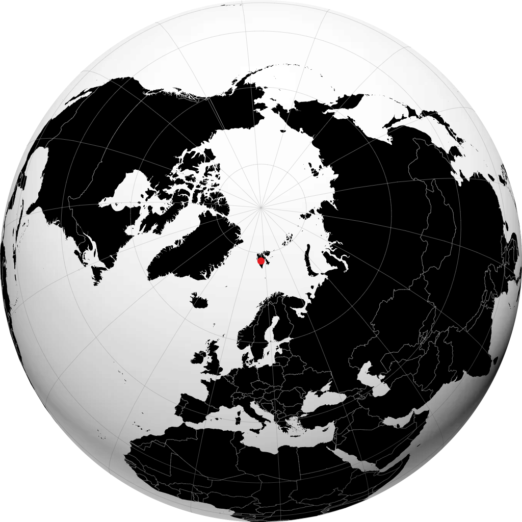 Longyearbyen kwenye globu