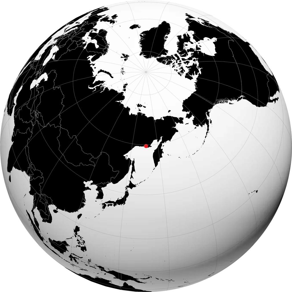 Magadan kwenye globu