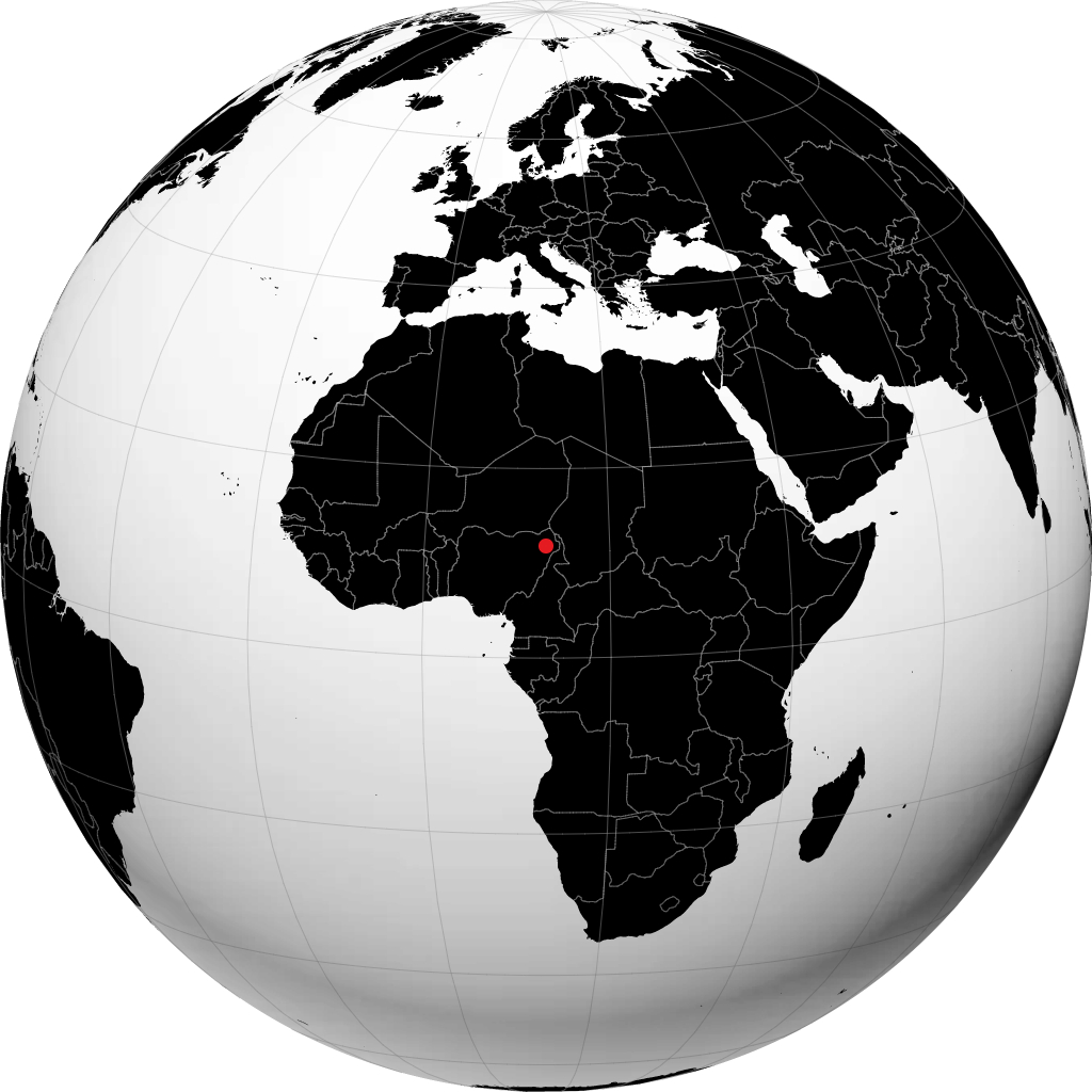 Maiduguri kwenye globu
