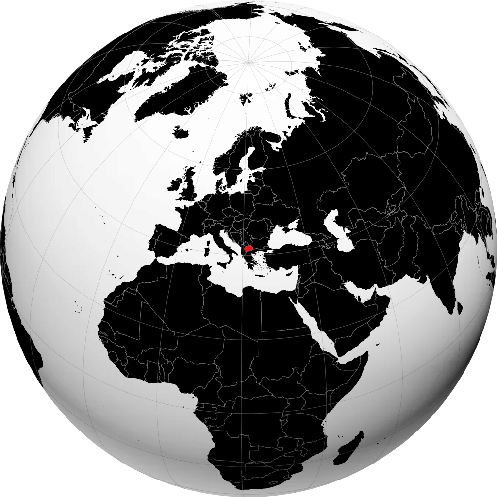 Macedonia Kaskazini kwenye globu