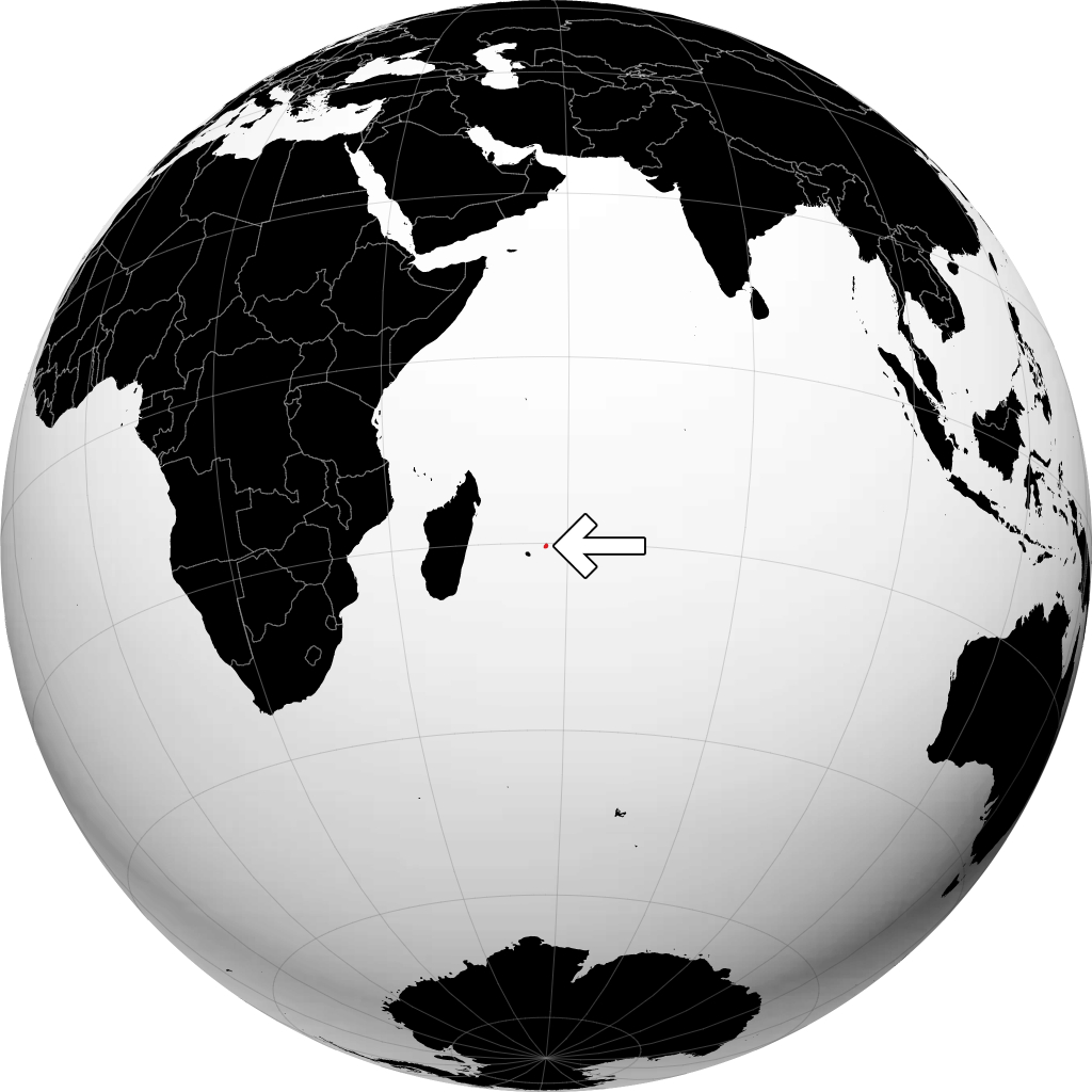 Mauritius kwenye globu