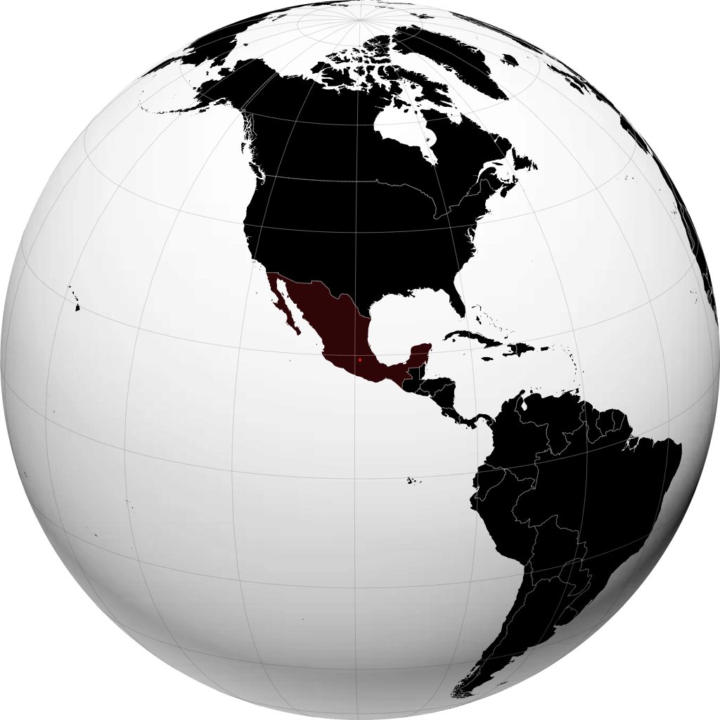 Jiji la Mexico kwenye globu