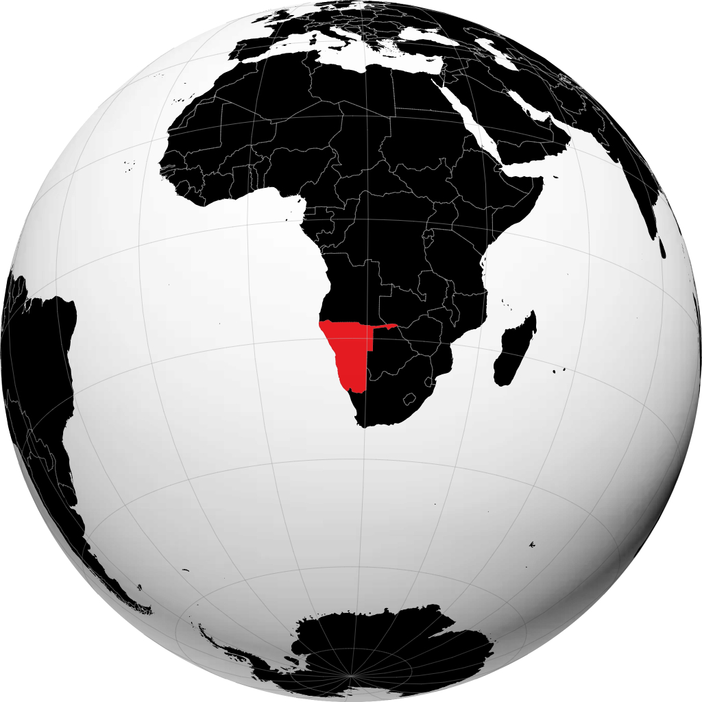 Namibia kwenye globu