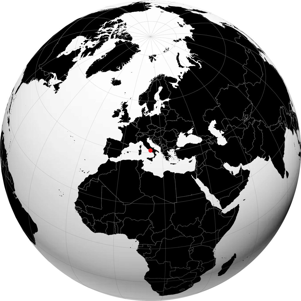 Naples kwenye globu