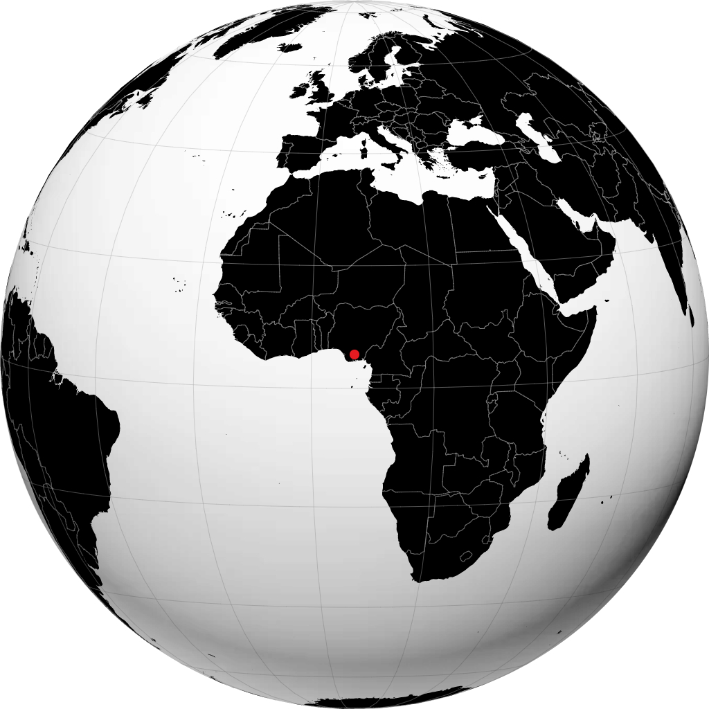 Owerri kwenye globu