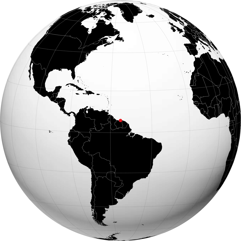 Paramaribo kwenye globu