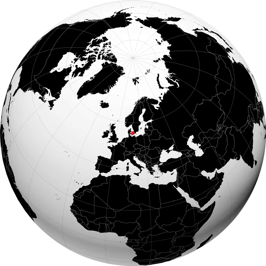 Roskilde kwenye globu
