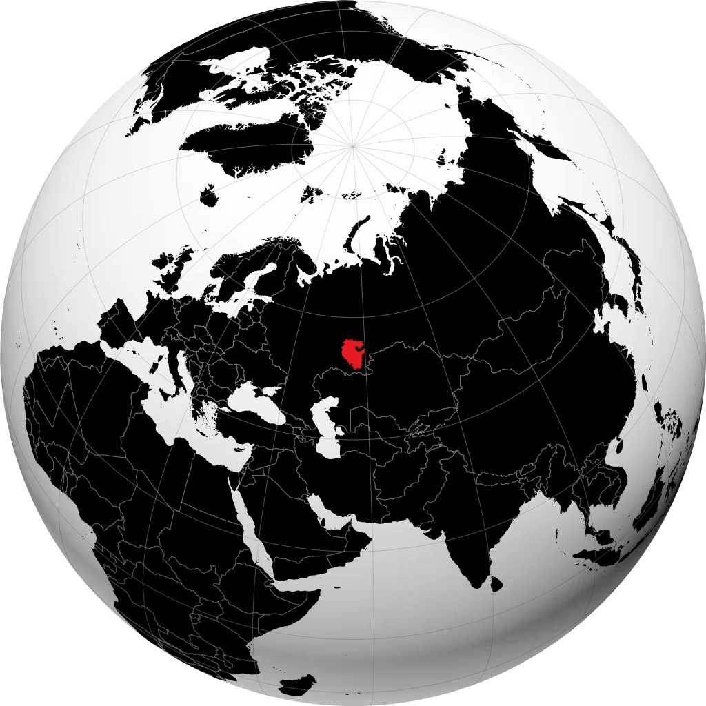 Bashkortostan kwenye globu