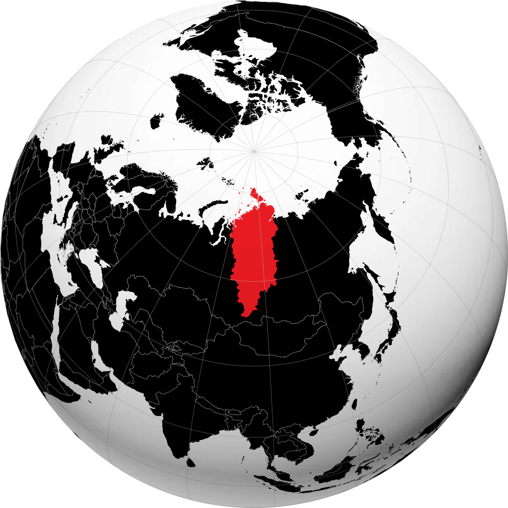 Mkoa wa Krasnoyarsk kwenye globu